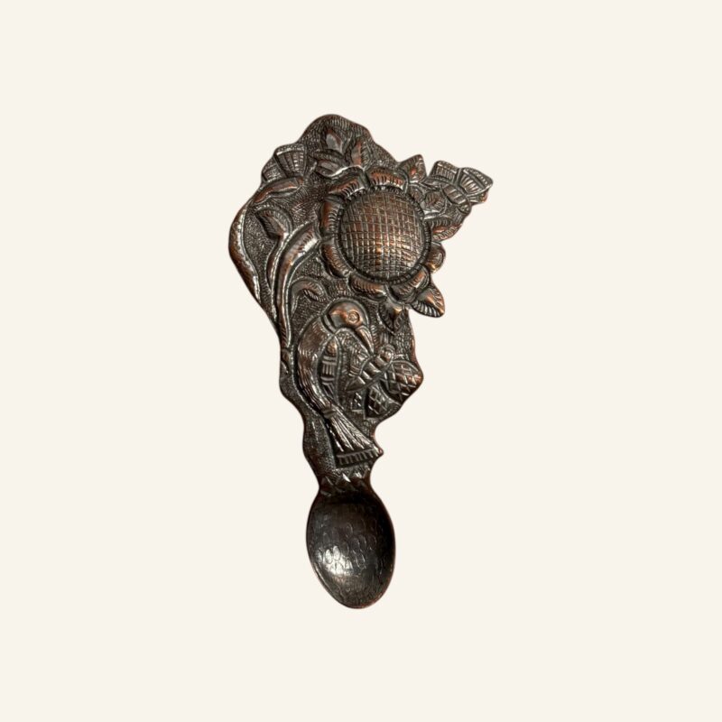FLOWER & BIRD Copper Brooch